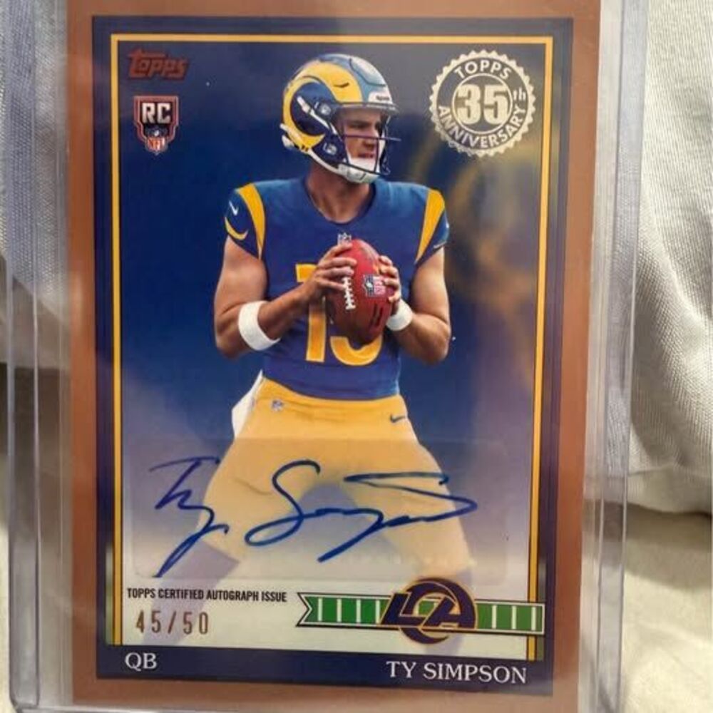2026 Topps Flagship Football Ty Simpson Rookie Autograph /50 – Los Angeles Rams